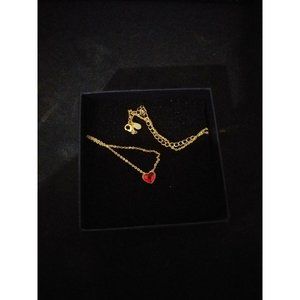 Tiny Gold Initial Heart Necklace